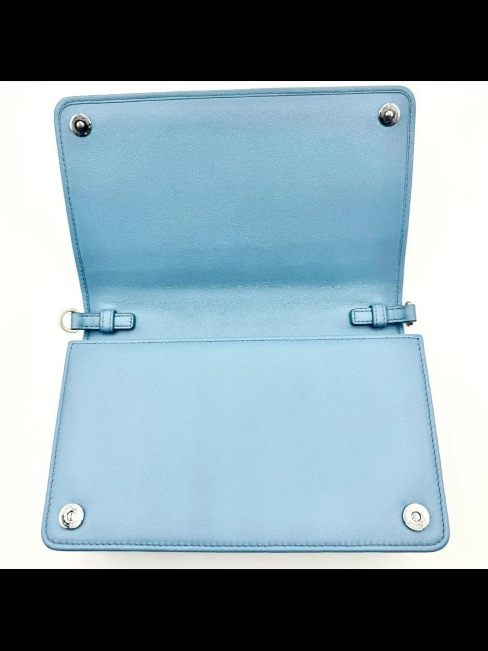 Miu Miu Light Blue Quilted Shoulder Bag with Tassel